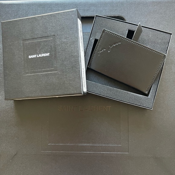New Saint Laurent Black Compact Card Holder Mirror in Box NWT🌟 - Picture 8 of 11